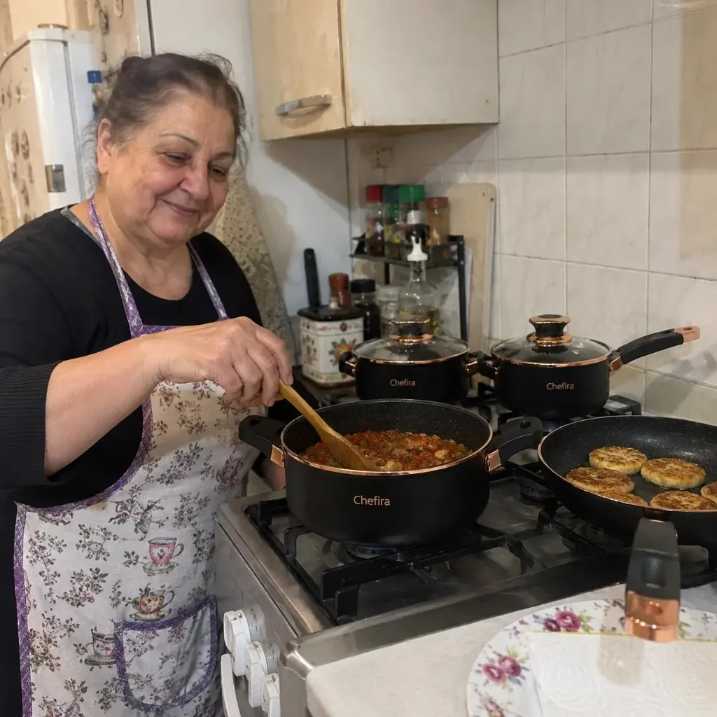Rosanna M. cucina il sugo nella casseruola AURELIA™